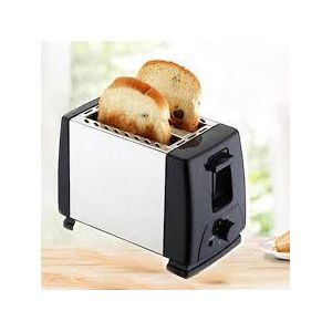 Hoffmans  2 Slice Electric Bread Toaster - Silver, Black