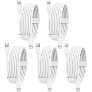 5-Pack USB-C to Lightning Fast Charging Cable – Durable, Tangle-Free iPhone Charger (1M)