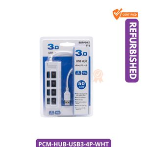Universal 4-Port USB 3.0 Hub White Brand New PCM-HUB-USB3-4P-WHT