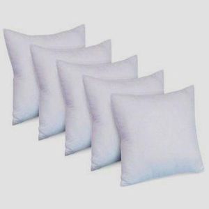 A Set of 5 Big Square Cushions - White