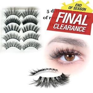 5 different pairs of reusable realistic false eyelashes