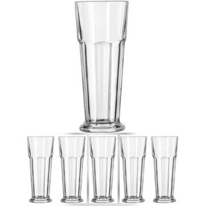 6 Long And Big Glasses For Taking Beer Milkshakes Cocktails -Transparent
