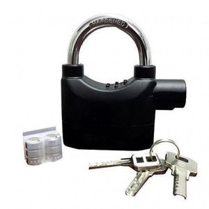 Alarm Siren Security Padlock - Black
