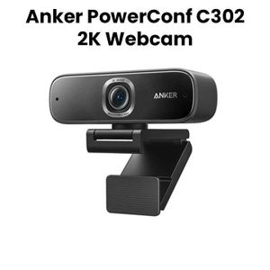 Anker PowerConf C302 Smart Full HD 2K Webcam, USB-C Webcam With Microphone For PC, Noise Cancellation Black