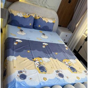 UPWARD 4Pc Kids Children Cartoon Bedsheets set Pure Cotton - Multicolor 