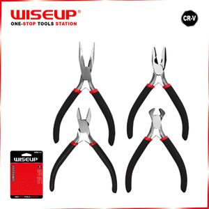 WISEUP 4 Pieces Mini Pliers Set Precision hand tool kit Designed For Fine Detailed Tasks In Tight Spaces - Black 