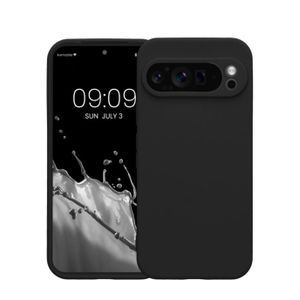 Google Pixel 9 Pro Luxury Soft Rubber Liquid Silicone Case Skin Touch Feel Phone Cover Black