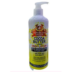 American Dream Cocoa Butter Lemon Body Lotion Skin Brightening & Fade Out,Clears  Blemish  ,Dark Spot,Even  Skin Tone 