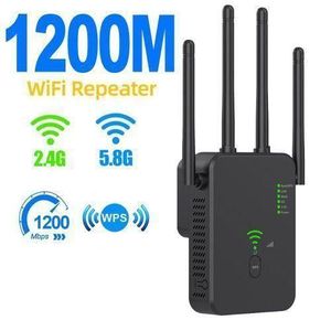 1200Mbps Wireless WiFi Repeater Wifi Dual-Band 2.4G 5G WiFi Extender 802.11ac Gigabit WiFi Amplifier WPS Router UK Plug Black