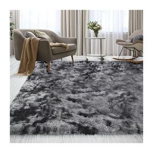 Patched Fluffy Carpet - GREY