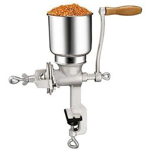 Manual High Hopper Grain Grinder, Silver