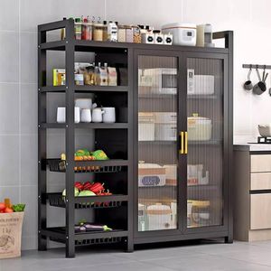 5Layers Double Door Large Storage Cabinet (Not Assembled) - Multicolor