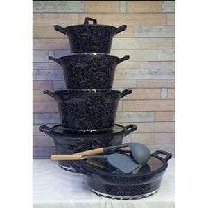 10 Pieces Heavy Non-Stick Cooking Pot Sufuria Setong Lasting Superior Non-stick Performance. Black