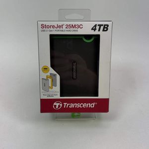 Transcend  4TB USB 3.1 Military Drop Tested External Hard Drive With 3 Layer Protection- Black