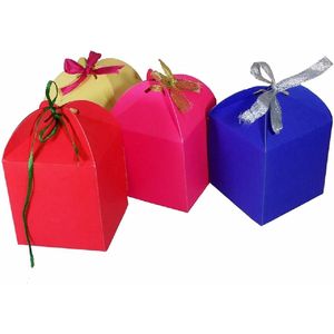 12Pieces Adozen Of Brown LeafCandy Box WITH Colored RIBBON DIY Candy Box Party Favor Gift Box Best For Kids Birthday Party Return Gifts,Weeding ,Anniversary,Christmas,Baby Shower Chocolate Candy Gift Box & Party Supply Candy Boxes Candy Box Size Gift Box