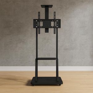 Mobile TV Stand Trolley Mount for 32–75 Inch TVs – Adjustable & Movable with Wheels-Black