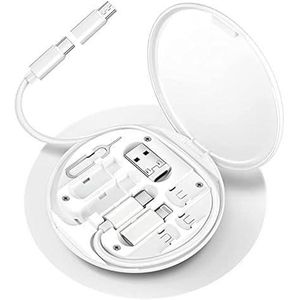 Multifunctional Data Cable Storage Box Adaptor for Lightning, USB-C and Micro-USB Devices Universal Data Transfer Cable