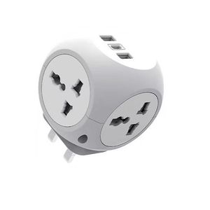 Green Lion Multiport Travel Adapter - White