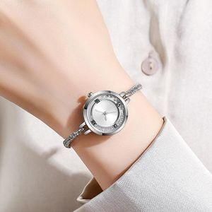 Fashionable Women's Wristwatch Silver Bracelet Small Dial Elegant Watch New Cute Women Steel Bracelet Watch Quartz Wrist Watch