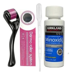 Kirkland Minoxidil 5% Hair & Beard Growth tropical solution+ free Derma Roller 0.5m & dropper