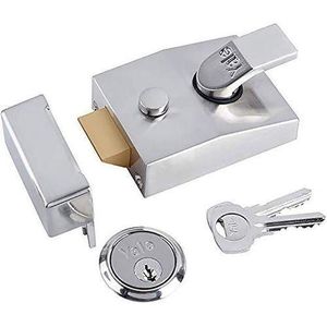 Yale High Quality Deadlocking Nightlatch, 60 mm, Chrome Finish, High Security with Automatic Deadlock