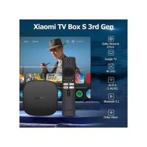 XIAOMI  Box S (3rd Gen) 2GB/8GB Google TV 5G WIFI HDR10+ 4k Streamer Android TV Box With Google Assistant Remote Streaming Media Player- Black