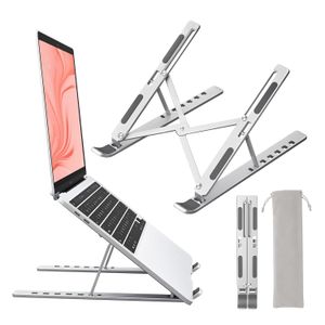 Laptop Stand for Desk, Aluminum, Portable Foldable Adjustable-Silver/Black