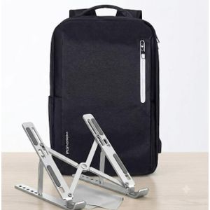 Slim Laptop Backpack + Adjustable Aluminum Laptop Stand Combo - Waterproof Travel Bag & Foldable Notebook Holder Bundle