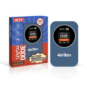 4G/5G Portable WiFi Hotspot – 300Mbps LTE Wireless Mobile Router with 3000mAh Battery, Anti WiFi Master Key – BLUE