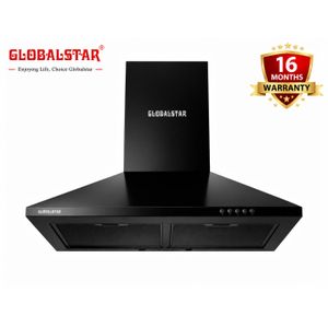 Globalstar GS-60KS Pyramid Hood, Chimney Cooker Kitchen Extractor Fan – Black