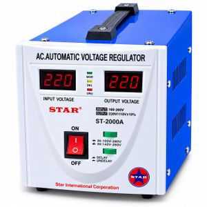 Star  ST-2000A 2000W Automatic Voltage Regulator Stabilizer with Digital Display – 110V/220V- Stabilizer- Blue