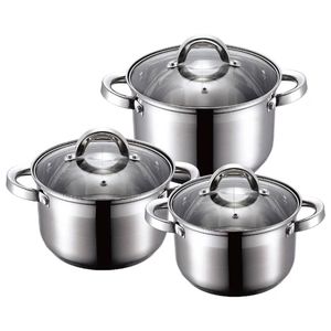 A Set of stainless steel cooking pots-Silver