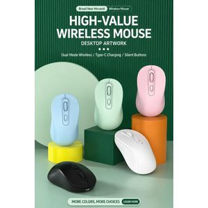 Mouse Pad Ultra-Slim & Rechargeable M186 Wireless Mouse - Minimalist Design, Silent Clicks, for Modern Laptops, MacBooks & Tablets