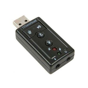 7.1 External USB Sound Card USB to Audio Adapter for Pc - Black.