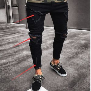 damage black jeans for boy