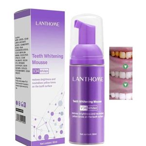 Lanthome  Teeth Whitening Foam Mousse for brightness &  neutralizes yellow tones on tooth