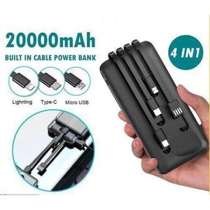 Original Nominal Capacity 20000mAh Fast Charging Power Bank With 4 Different Charging Cables