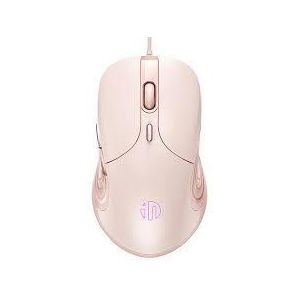 Inphic  B8 Wired Gaming Mouse LED Backlit 6-Button Ergonomic Adjustable DPI Cute Powder Design Office Esports Girls Computer Milk Tea Color