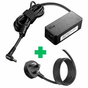 Lenovo 65w small round pin adapter charger with power cable 