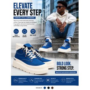 Urban Trek Royal Blue High-Top Sneakers