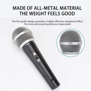 Dynamic Karaoke Microphone for Singing with 4M XLR Cable, Metal Handheld Mic Compatible with Karaoke Machine/Speaker/Amp/Mixer for Karaoke Singing, Speech, Wedding and Outdoor Activity