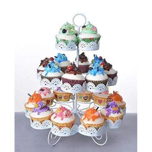 3-Tier Iron Cupcake Stand For 24 Cupcakes - Cupcake Tower Stand For Parties, Birthdays, And Weddings - Elegant Design, Sturdy And Durable