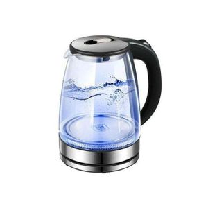 Hoffmans 2L Glass Electric Kettle With LED Blue Light- Silver , Black