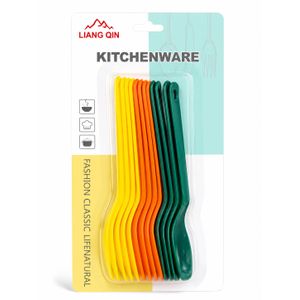 12-Piece Reusable Plastic Spoons Set – Durable Multicolor Kitchen & Dining Spoons