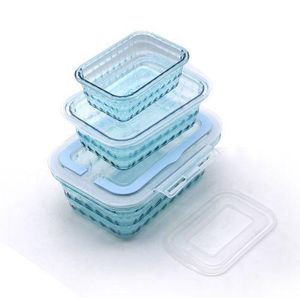 3 Piece Melamine Food Storage Container Box-Blue.