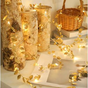 LED Golden Leaf String Lights Battery Operated 3M 20 LED  Leaf Garland String Light for Thanksgiving Christmas and Party Decor, Indoor Outdoor Home Garden Decor