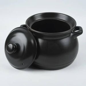 Ceramic 4.8 Liter Soup Pot-Black