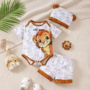 Catpapa 0-18M Baby Boy Lion Romper Suit, One-piece + Shorts