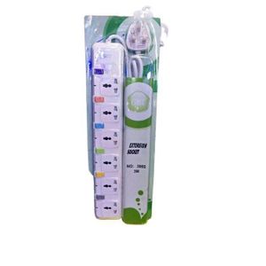 G&T 6 Ways Overload Protection Extension Cable Socket - White