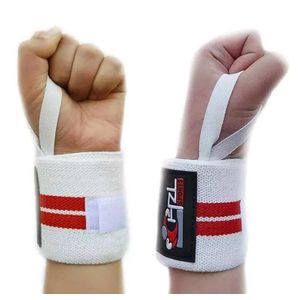 WEIGHT LIFTING WRIST Wrap Band Gym STRAPS SUPPORT - White Pair